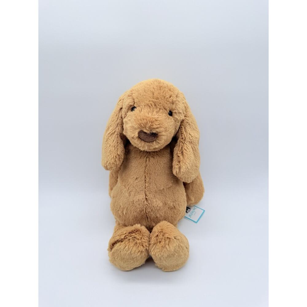 Jellycat Bashful Toffee Puppy Plush Medium Authentic NWT With Dust Bag - Picture 2 of 9